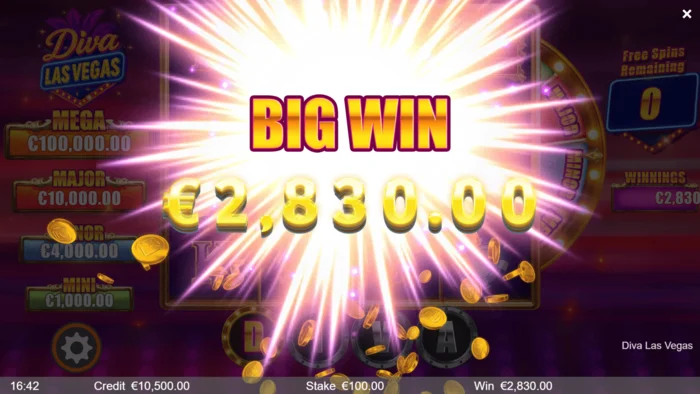 Diva Las Vegas - stór ávinningur meðan á Free Spins stendur
